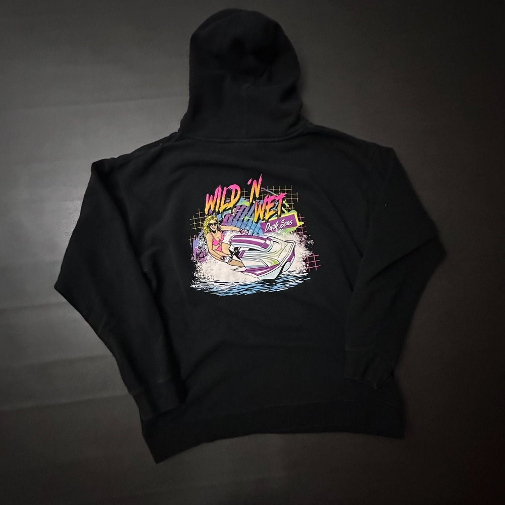 Dark Seas Division hoodie Mens XL Black Military Style Wet n Wild Bikini Vice
